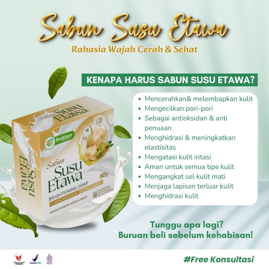 Sabun Susu Etawa - Sabun Muka Pria Dan Wanita Untuk Kulit Cerah Bebas Kusam & Jerawat