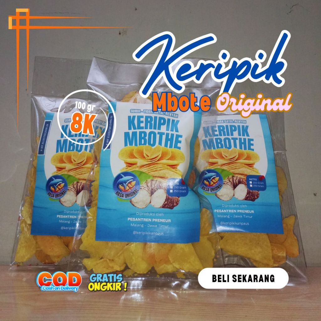 

Nikmati Kriuk Alami! Keripik Mbote Original 100gr, Snack Nusantara Favorit! Cemilan Original Orang Indonesia Yang Viral Enak Kripik Mbote Original Kualitas Premium