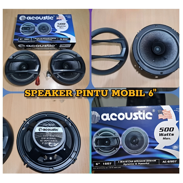 Speaker Acoustic 6 Inch Set 500W / Speaker Mobil Acoustic 6" 2 / Speaker Pintu Mobil Acoustic AC6907