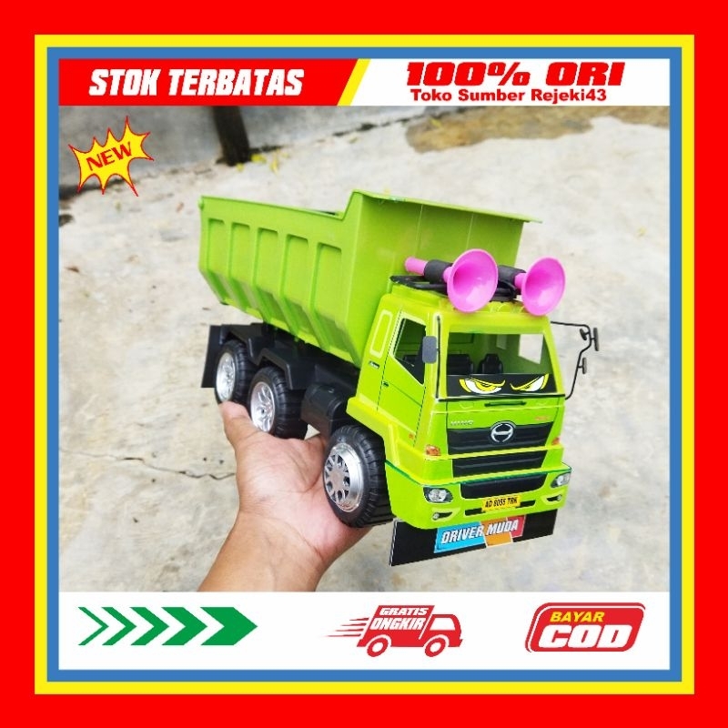 Miniatur truk HINO dump truk plastik ukuran jumbo sayang anak dump truk jumbo truk mbois