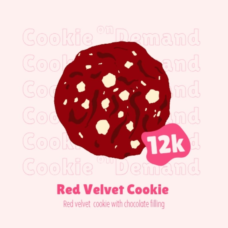 

❗️PRE-ORDER❗️Soft baked cookie [MIN. ORDER 5 PCS] | Red velvet cookie | by CoodeMand