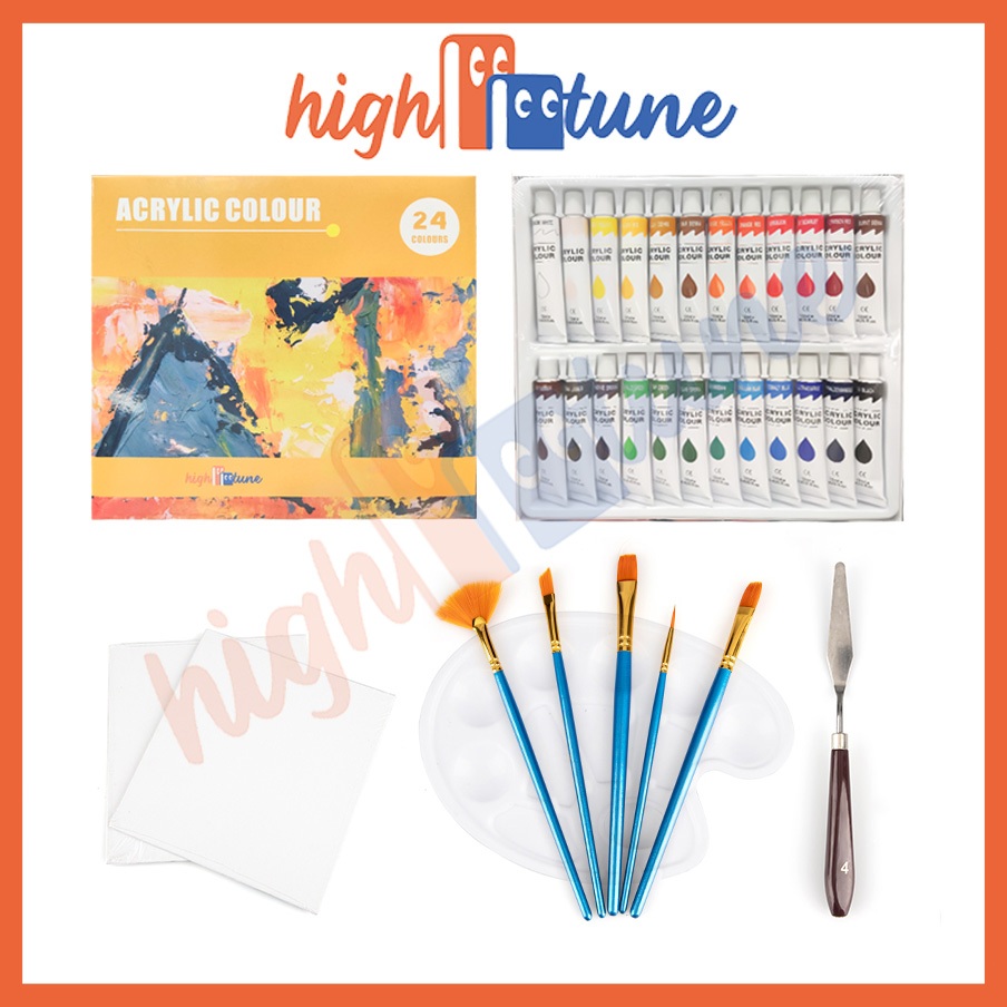 

Hightune Set Cat Akrilik dengan 6/12/24 Warna 12ml dan - Stationery