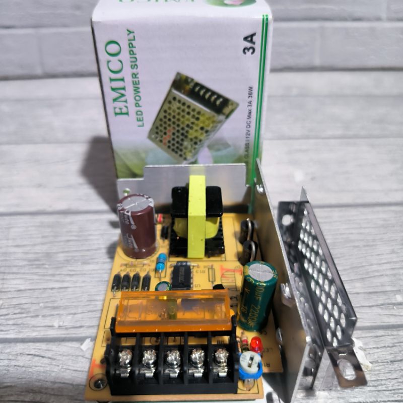 EMICO TRAFO BODI BESAR 3A 12V 36W POWER SUPPLY 3 AMPERE TRAVO 12 V ADAPTOR 36 WATT 12 VOLT DRIVER LA