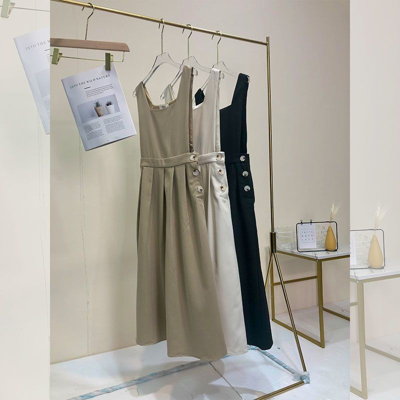 Dress wanita import Maxi dress desain overall dress monyetan jumper skirt