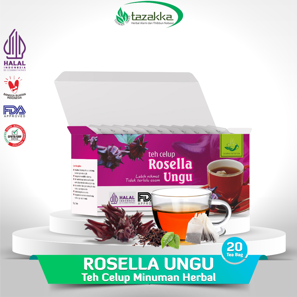 

Teh Celup Bunga Rosella Ungu Herbal Original Tazakka