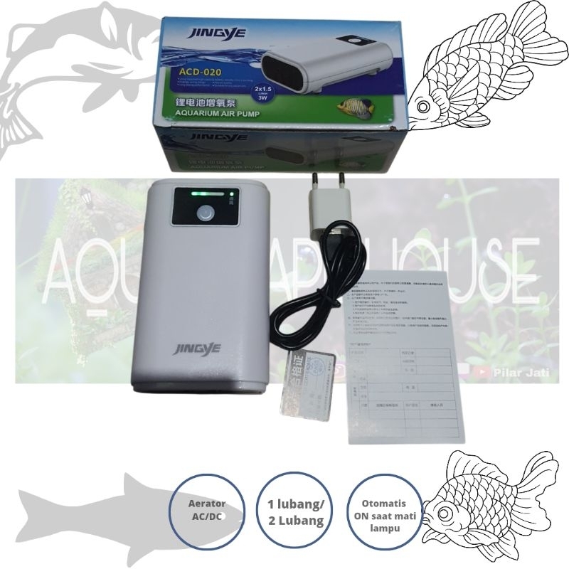 Aerator AC/DC jingye ACD 010 ACD 020 otomatis baterai