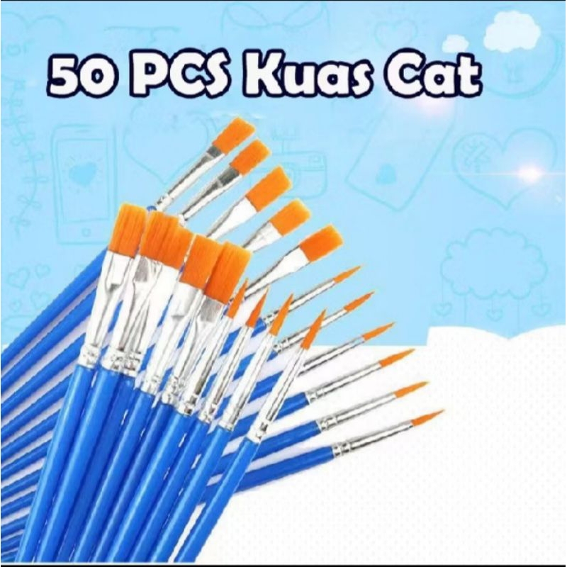 

Kuas Cat Acrylick Cat Air Cat Lukis Berbulu Halus Round-Flat Kuas Berkualitas