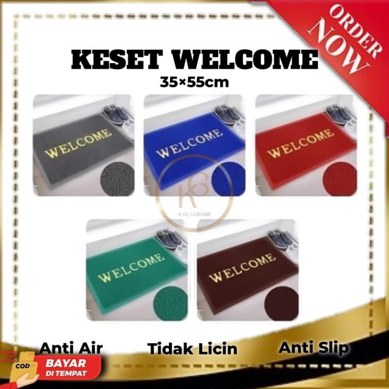Keset Kaki PVC Welcome/Keset Anti Licin Murah/Keset Karet Kamar Mandi