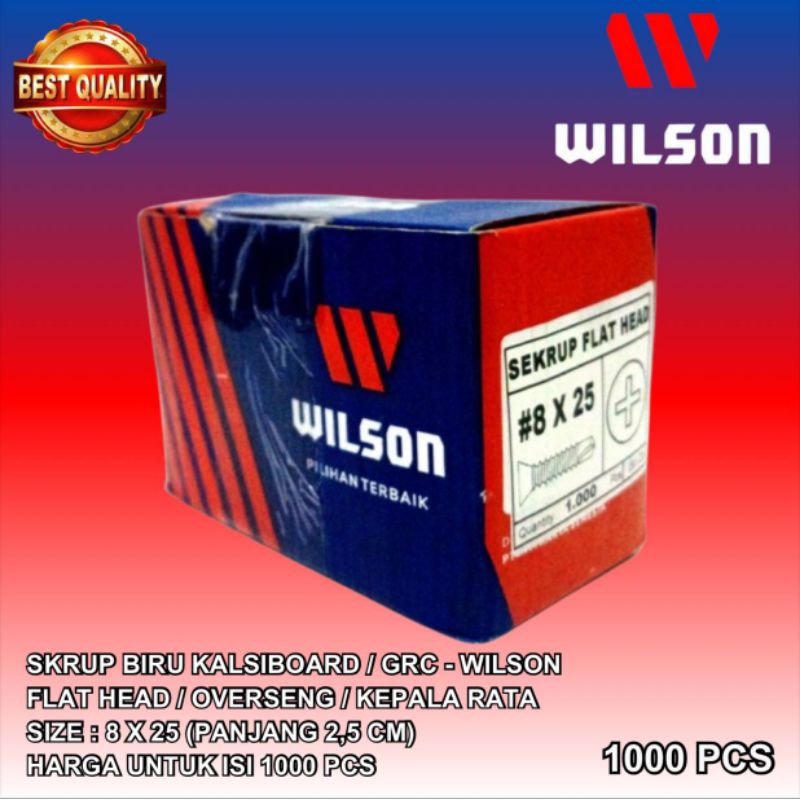 Skrup Sekrup GRC Kalsiboard WILSON FH SDS 8x25 isi 1000pcs FLAT HEAD