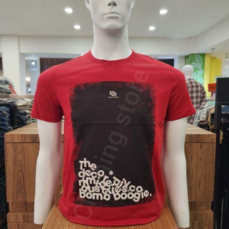 BOMBBOOGIE ORIGINAL kaos pria lengan pendek merah 12E45B4RD