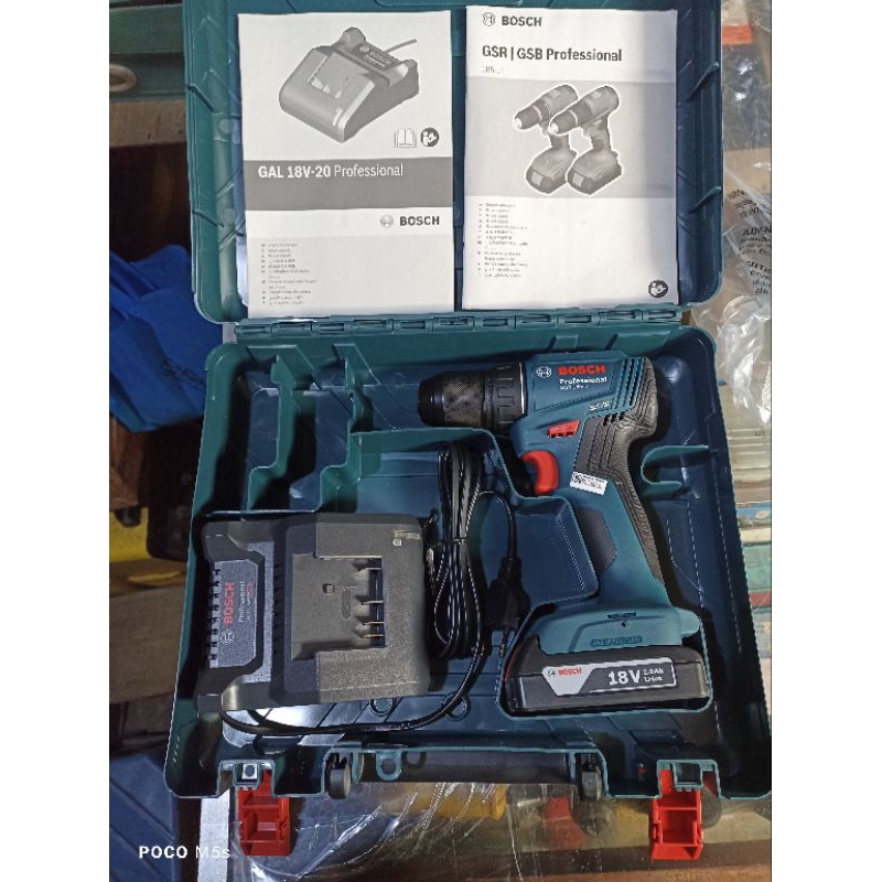 Mesin bor Bosch GSB 185 Li cordless 1 baterai, masin bor batre bosch, bor baterai