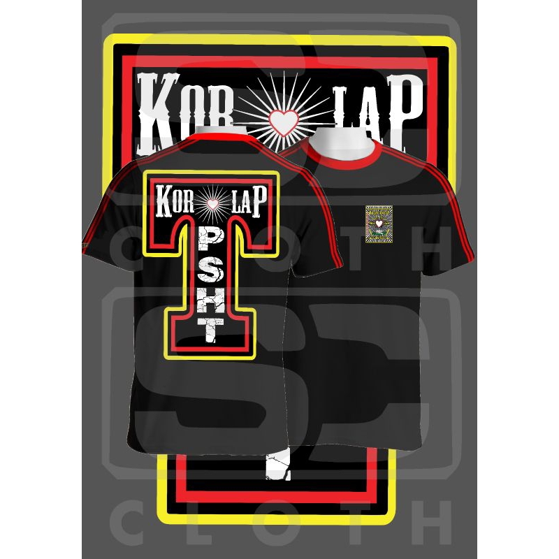 kaos terate korlap sleret merah  katun combed 24s