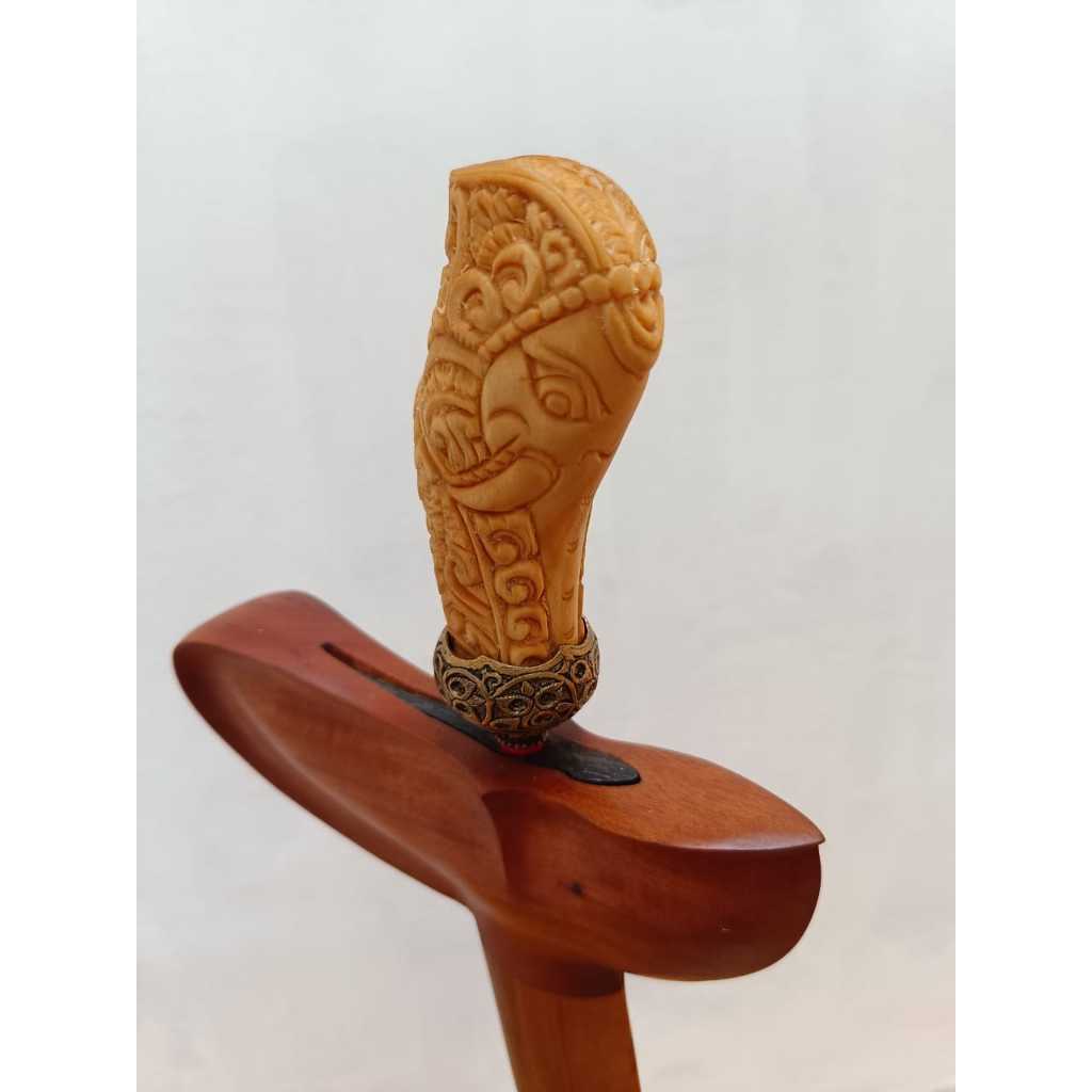 Deder Handle Pegangan Keris Ukir Bali Bahan Kayu Kemuning - Motif Danariko