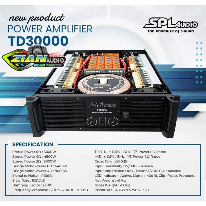 Promo SPL Audio Power Amplifier TD30000 original class TD 2×3000watt(Bonus Kaos)