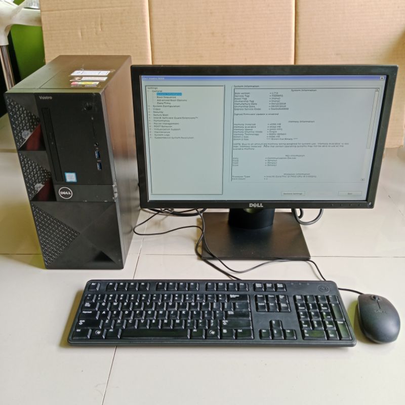 PAKET KOMPUTER MERK DELL/PC DELL VOSTRO TWR CORE I5 7400 RAM 8GB SSD 256GB/MONITOR DELL 20INCH FREE 