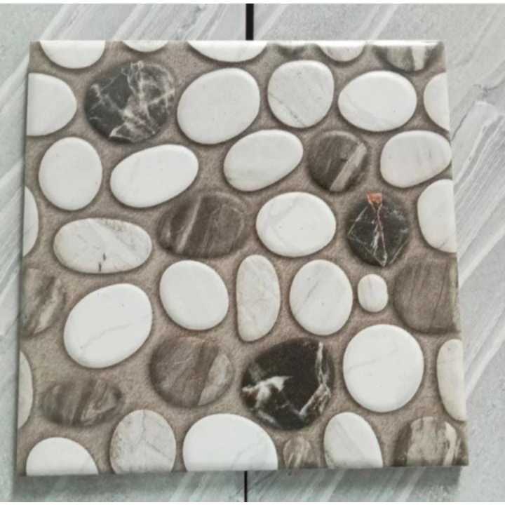 KERAMIK LANTAI KAMAR MANDI MOTIF BATU  ALAM UKURAN 25X25 | KAISAR STORA ABU