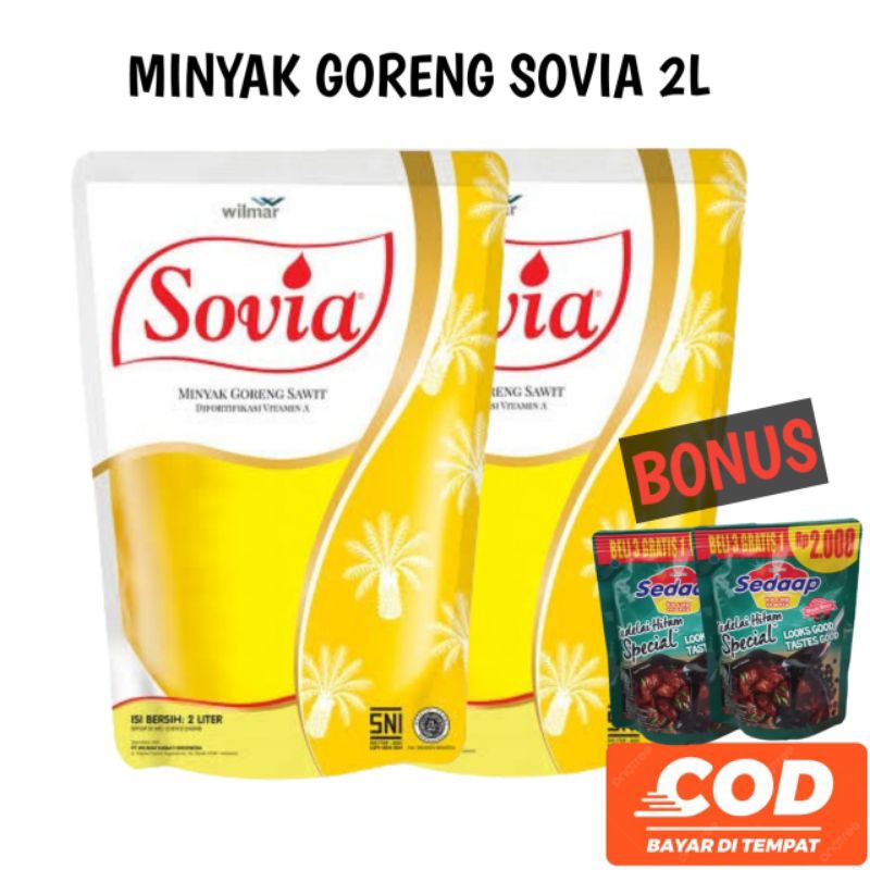 

Sovia Minyak Goreng 2L BONUS Kecap Sedaap 2pcs