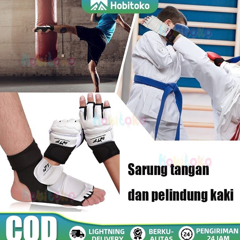 HARGATERMURAH Tangan dan Kaki Taekwondo Tangan Taekwondo dan Pelindung Kaki Alat Pelindung Taktis Pe