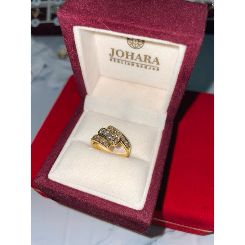 “JOHARA BERLIAN” cincin wanita berlian banjar ring emas 05