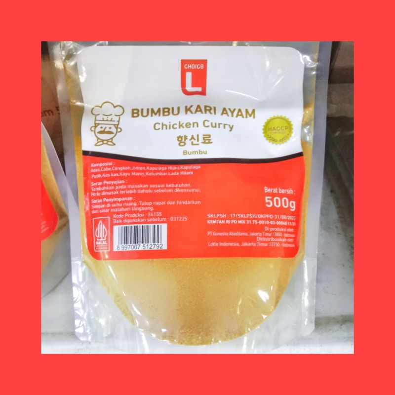 

Bumbu Kari Ayam bubuk ChoiceL 500 gr