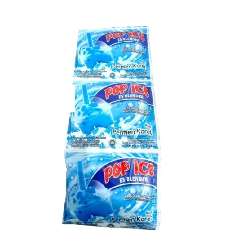 

Minuman serbuk pop ice Permen karet kemasan 1Renceng isi 10Pcs