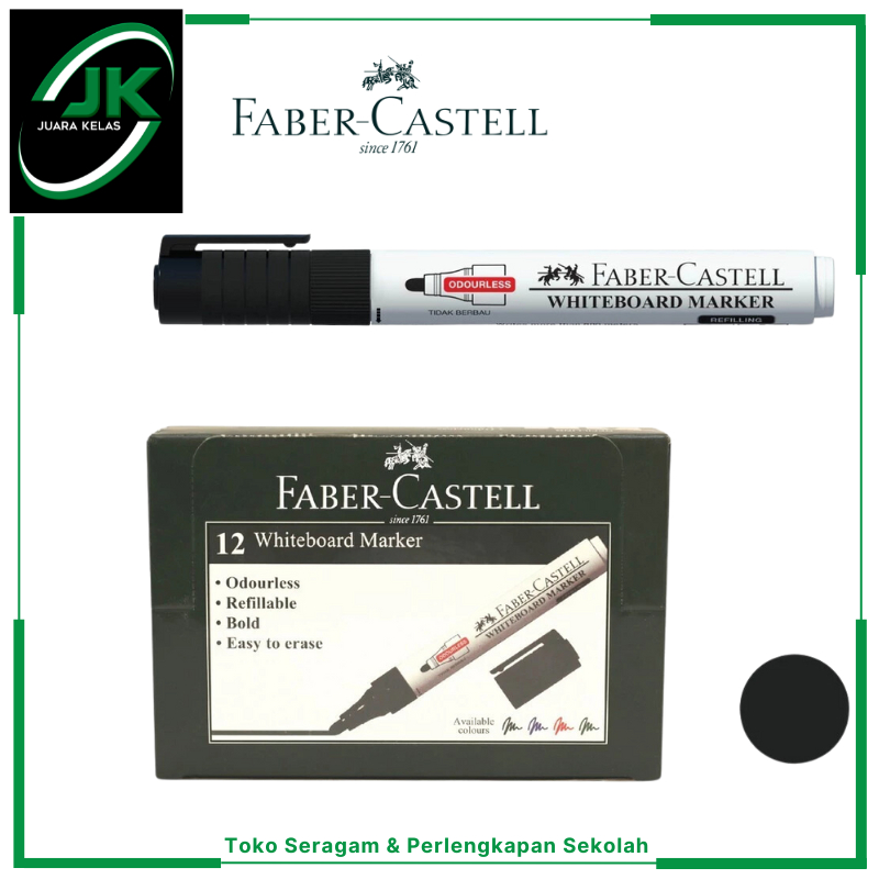 

[JK] Faber-Castell Spidol Hitam Whiteboard Marker Pen Eco Black ink 1 box isi 12 pcs