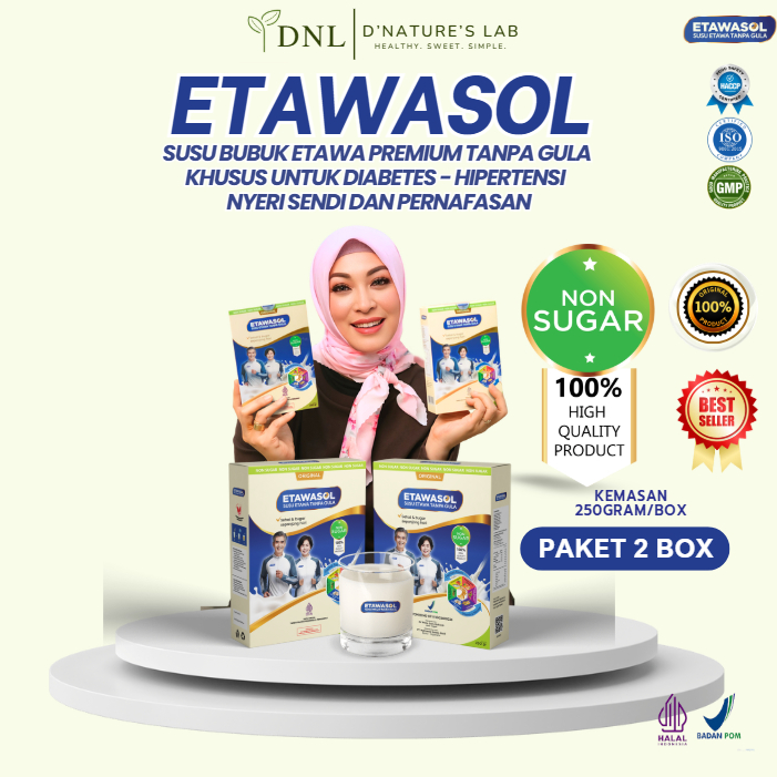 

Etawasol Susu Etawa Premium 100% tanpa gula untuk diabetes dan melancarkan pencernaan kemasan 250gr 2 box