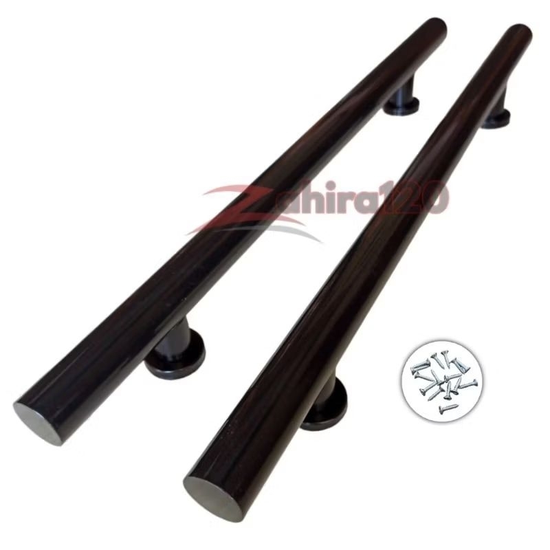 2psc handle pintu rumah 60cm 45cm hitam tarikan pintu rumah gagang pintu kuputarung pegangan pintu u