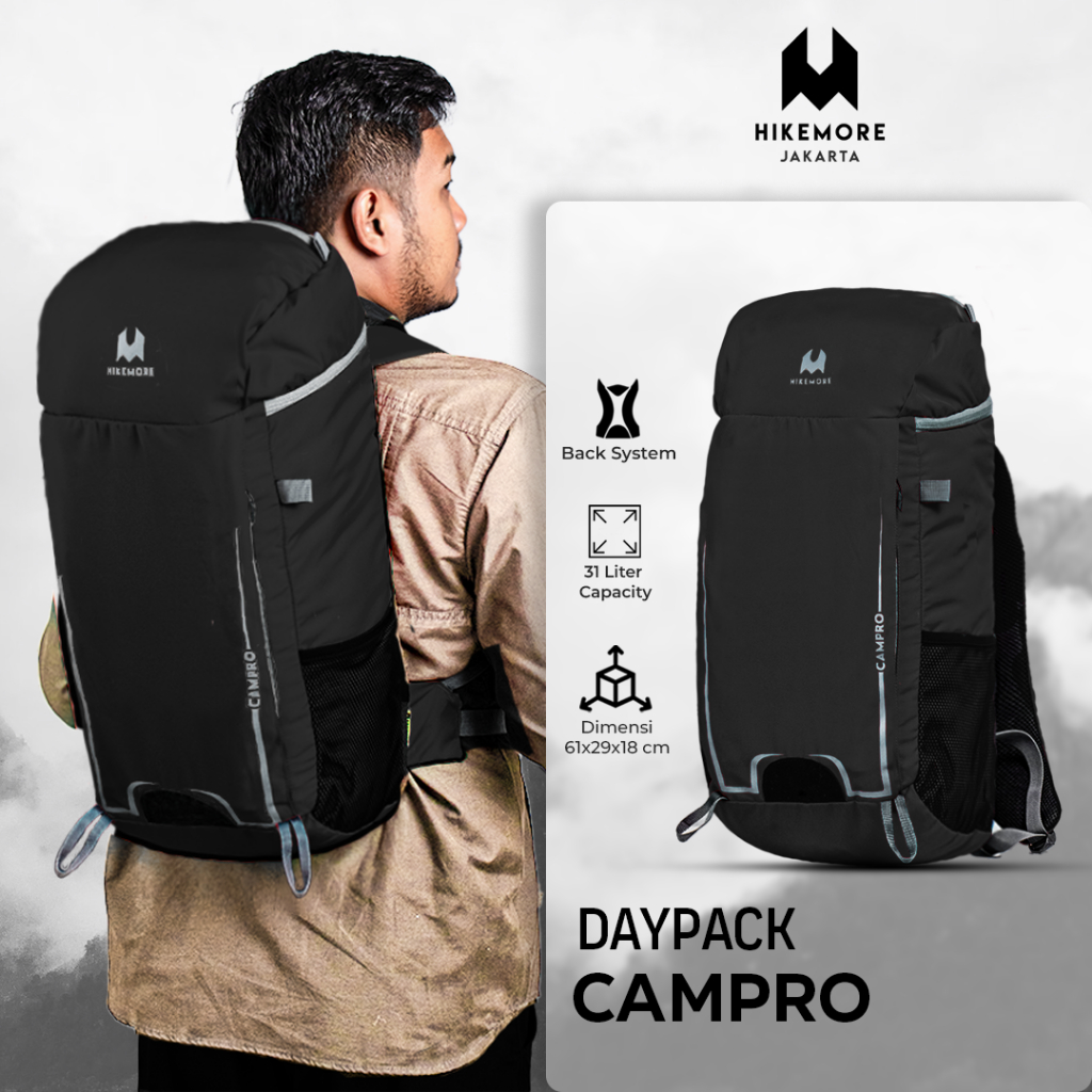 Daypack Semi Carrier 30 Liter Pria Hiking Hikemore Campro