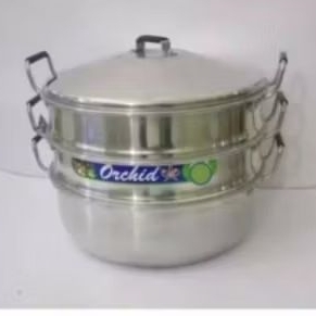 Orchid Panci Langseng Serbaguna Klakat Steamer ORCHID 45,40,36 33 cm Susun 3 Alumunium