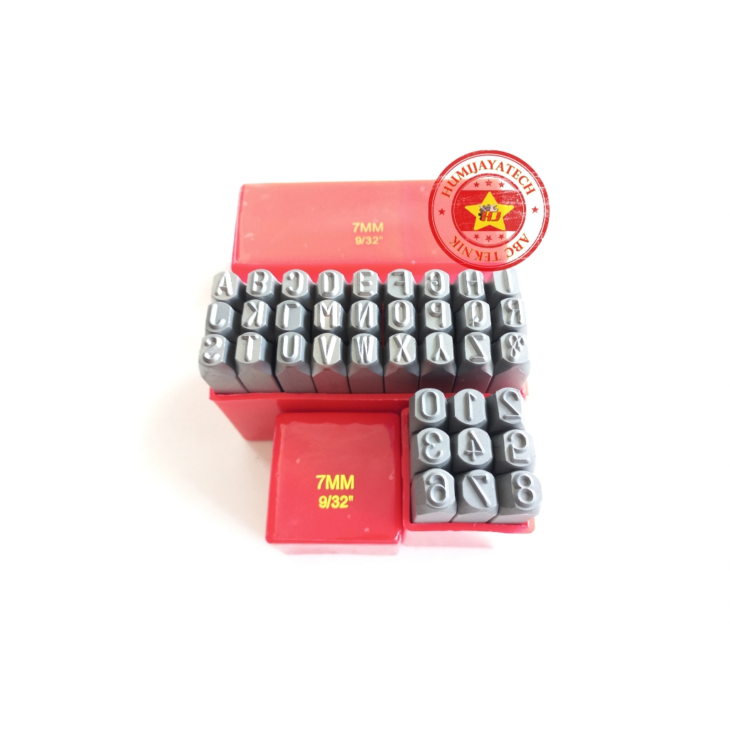 Paket Alat Ketok Huruf dan Angka 7mm Toyoda