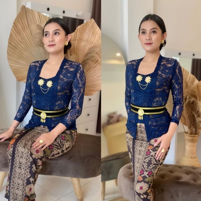 ( KEBAYA SAJA)/Kebaya Jadi Sofia Brokat full Strait/kebaya modern/atasan tradisional