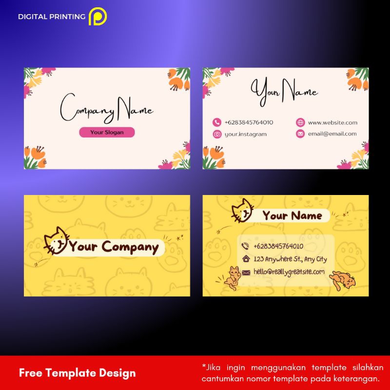 

Cute Template / Kartu Nama 100 pcs / Kartu nama / Bussines Card