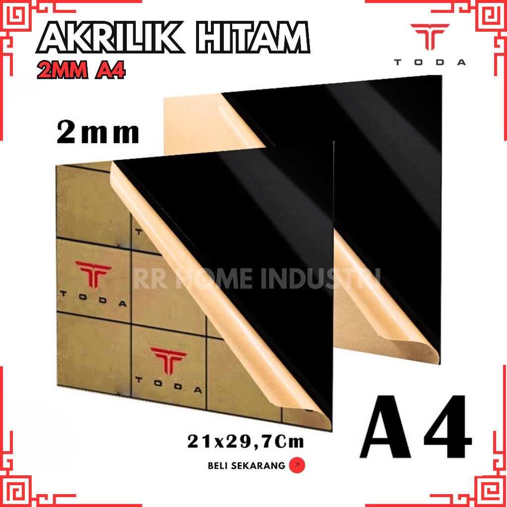 

Akrilik Lembaran 2mm Hitam Ukuran A4