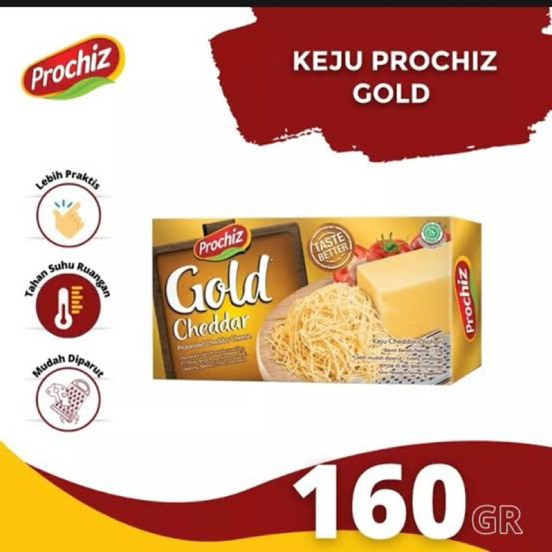

Keju Prochiz Gold Chedder isi 160 Gram