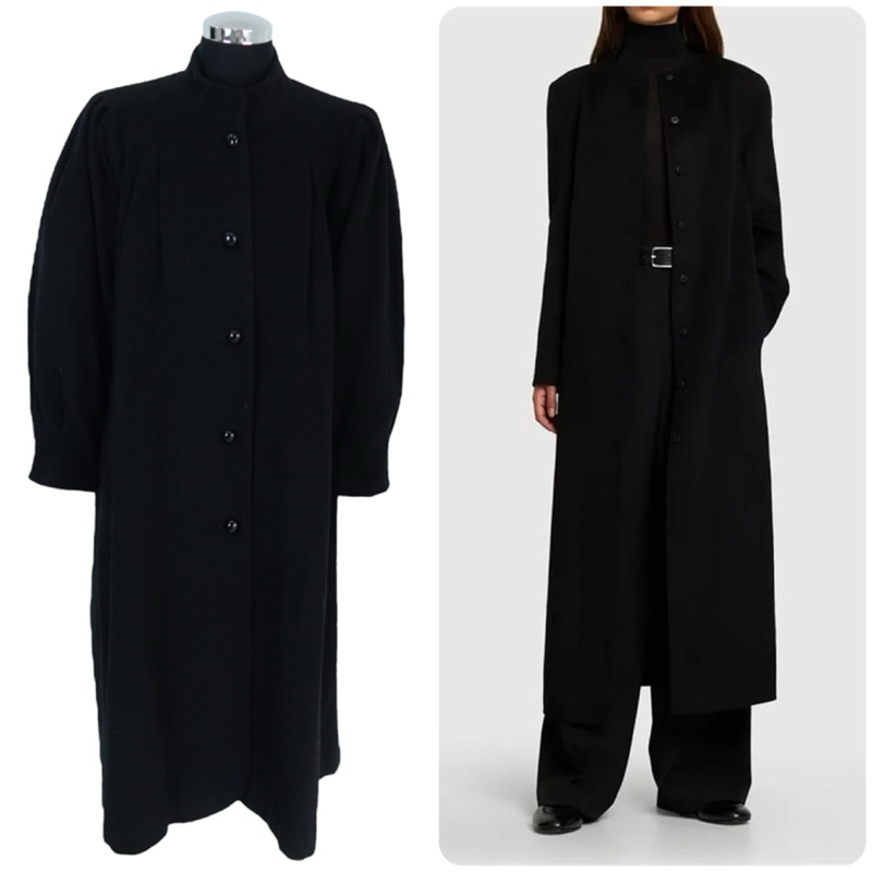 Women premium mixed cashmere coat in black made in Japan