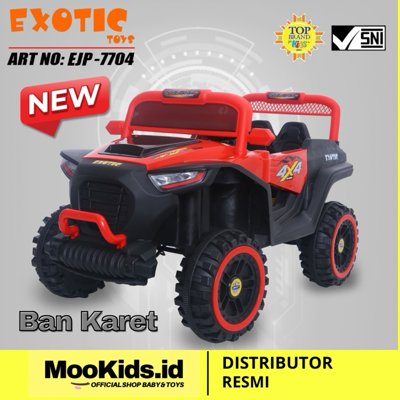 MooKids Mobil Aki Anak Mobil Listrik Exotic EJP 7704 Kokoh Ban Karet eva Mobilan Besar Ces cas an