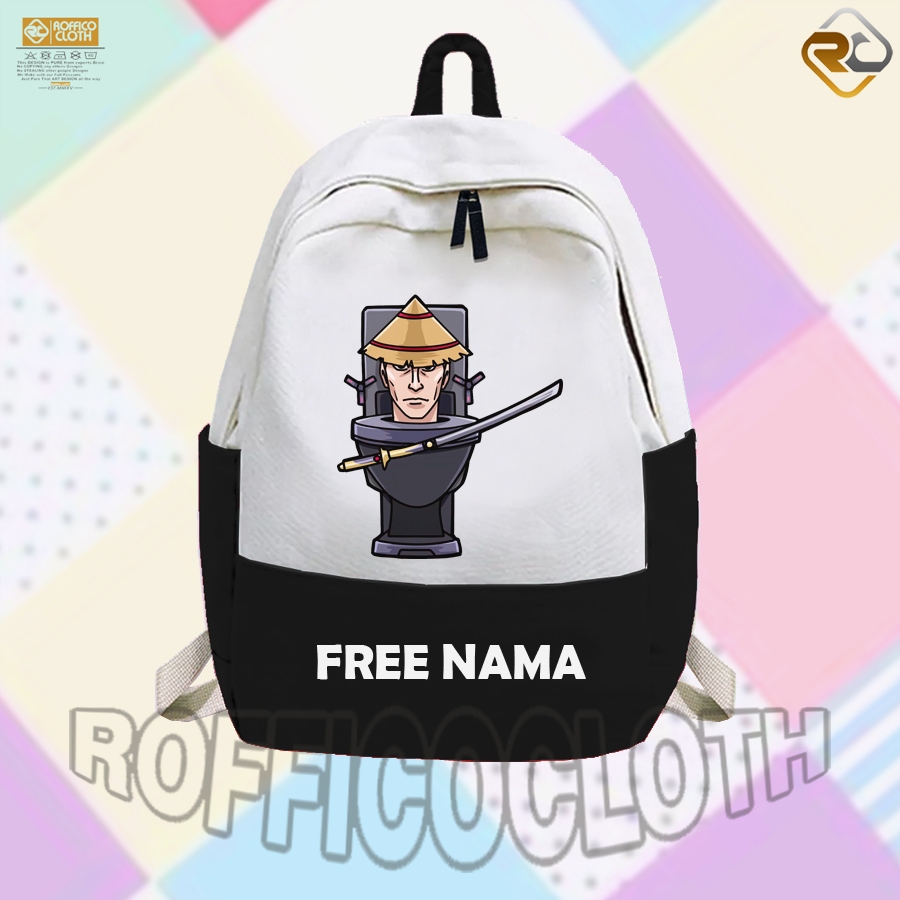 TAS RANSEL ANAK TAS SEKOLAH ANAK KARAKTER SAMURAI SKIBIDI TOILET | Skibidi Toilet 777 FREE CETAK NAM