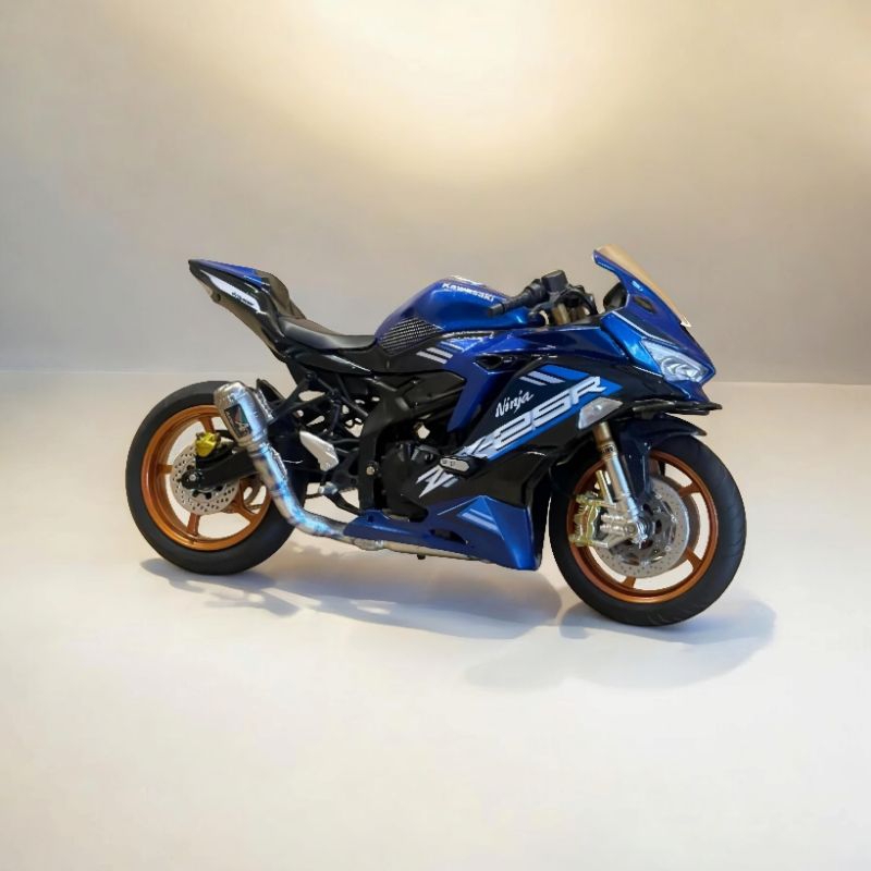 Diecast miniatur motor kawasaki ZX25R Custom skala 1:12 Miniatur Kawasaki