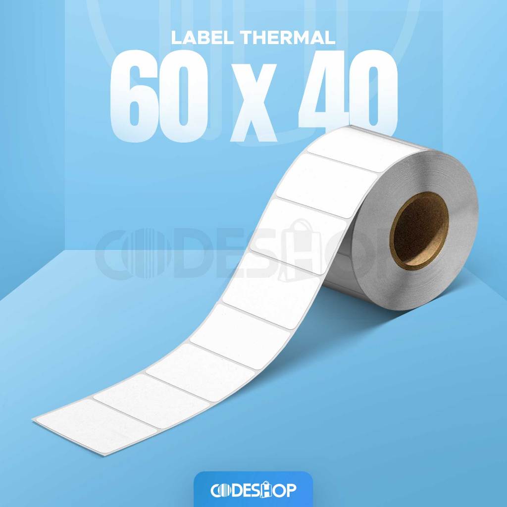 

Label Stiker Thermal 60x40 mm Codeshop 1 Line Core 1,5 Inch Isi 500 Pcs Roll Timbangan Print Termal