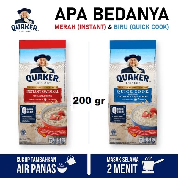 

200gr Quaker Instant Oatmeal Exp. 28 Februari 2026