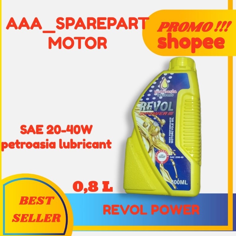 Oli Revol 4T 800Ml / Oli 4T Sae 20W-40 Motor Bebek Original Petroasia Sae 20W-40