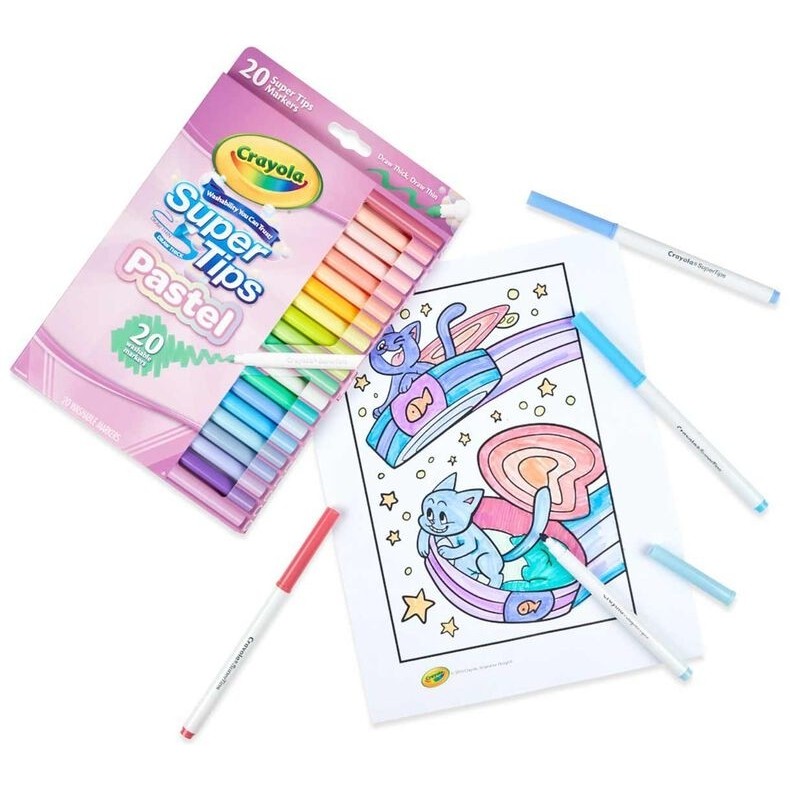 

Crayola Washable Super Tips Pastel Markers Isi 20 Spidol