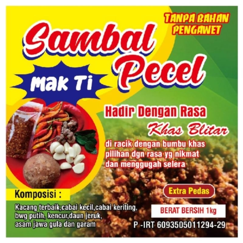 

SAMBEL PECEL PEDAS MANIS 1 KG(sambel mak ti)