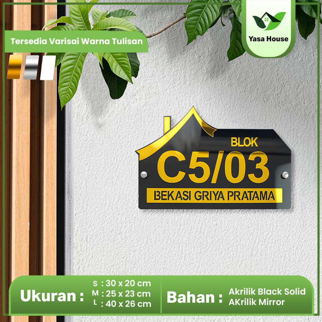 Plat rumah modern/plat rumah akrilik/Plat Nomor Rumah Custom