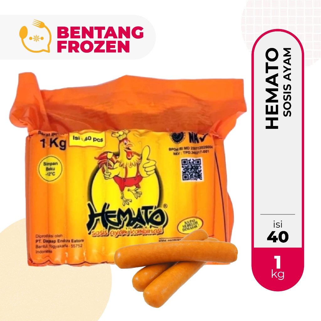 

Hemato Sosis Ayam 1Kg Isi 40