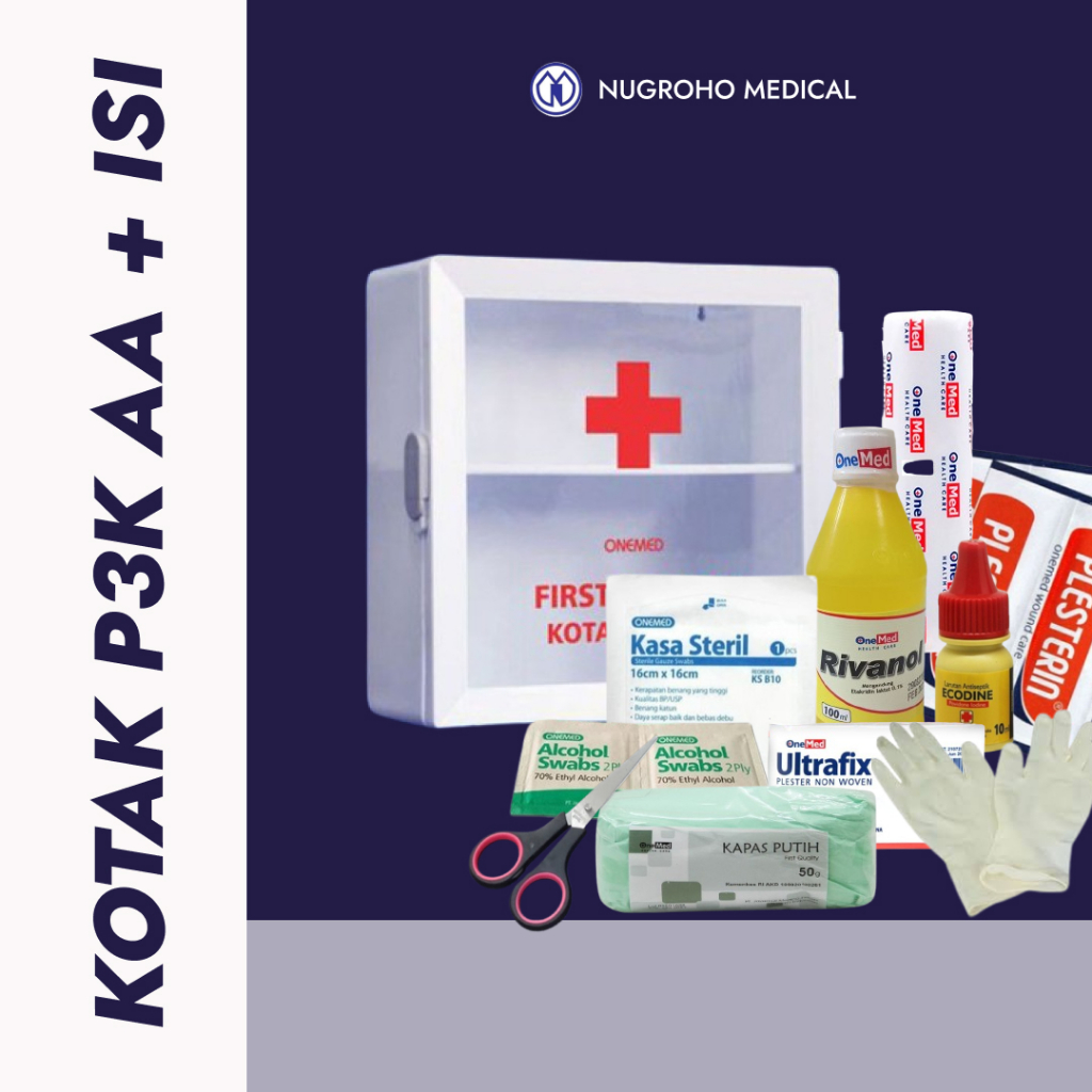 KOTAK P3K AA SET ISI LENGKAP/Kotak P3K Dinding Lengkap dengan Isi AA onemed