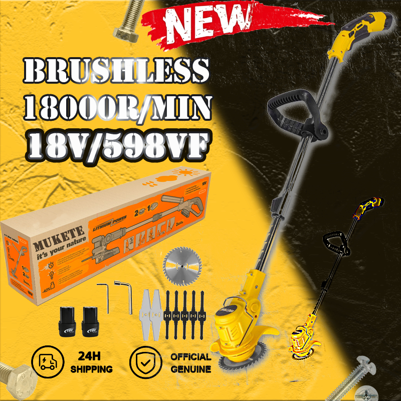 *MUKETE* Teknologi Jerman 18V alat pemotong rumput mesin pemotong rumput mesin babat rumput baterai 