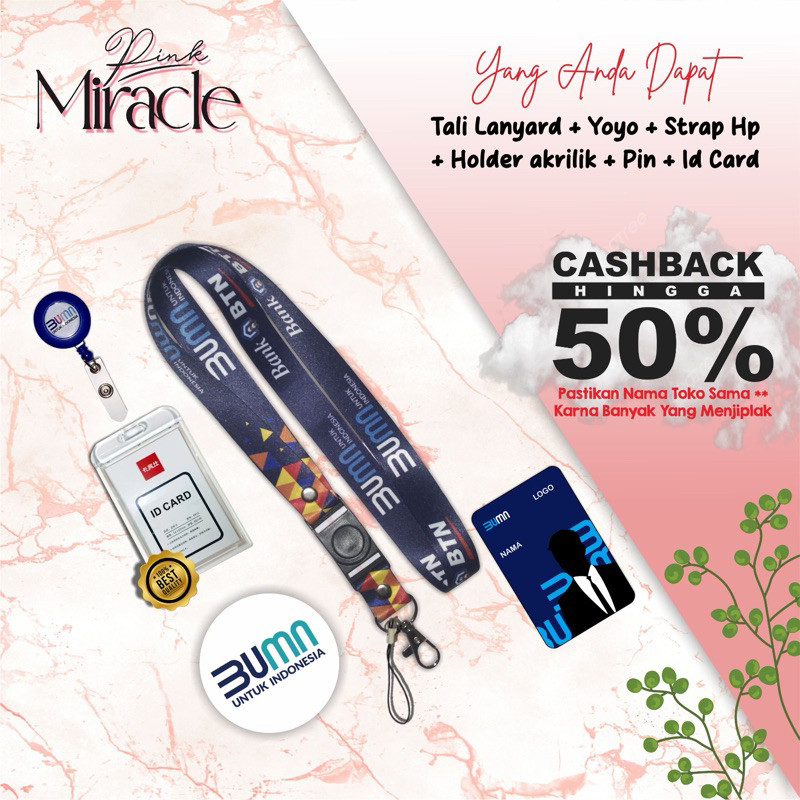 

Tali Lanyard BANK BTN biru / Tali Idcard BANK BTN biru [Ready stock] Termurah