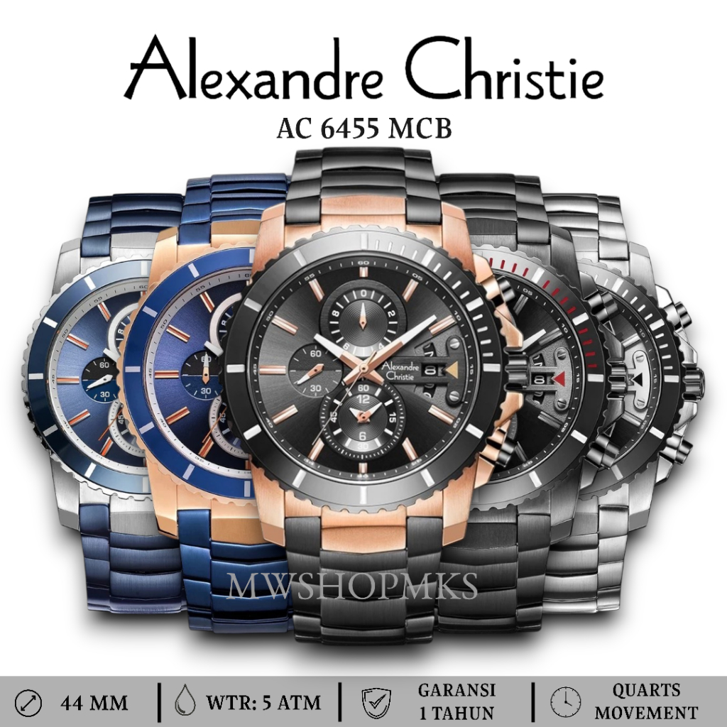 Jam Pria Alexandre Christie AC6455 AC 6455 Original Garansi Resmi Alexander Christie Free Baterai